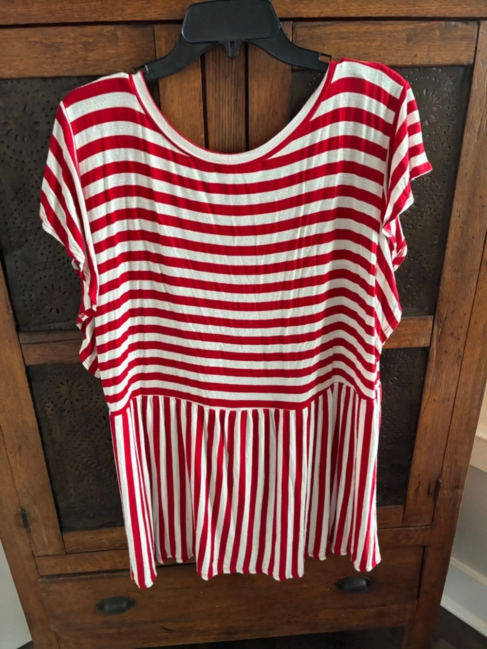 Haptics Red & White Striped Short Sleeve Tee - Picture 4 of 4